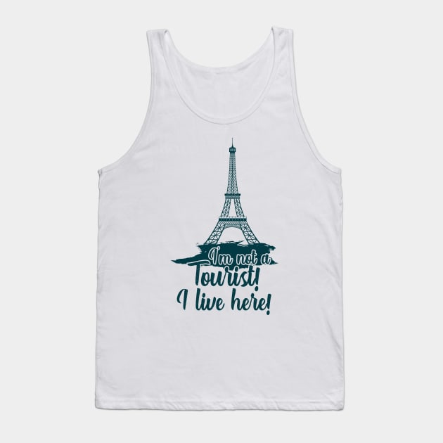 Eiffel Tower French Tourism Tourist Funny Tank Top by Mellowdellow